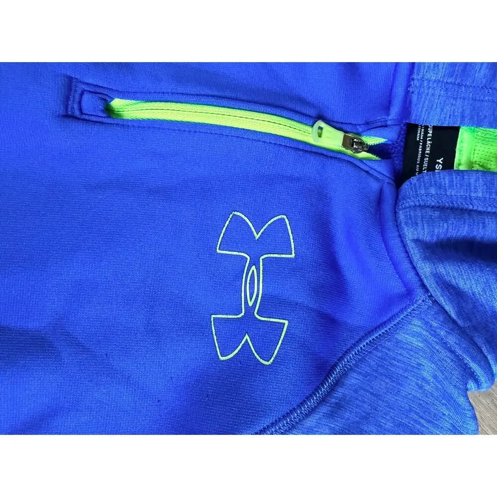 Under Armour Youth Boys ColdGear Blue Hooded Sweatshirt